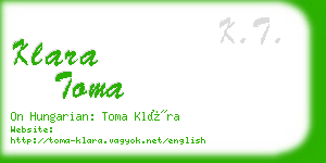 klara toma business card